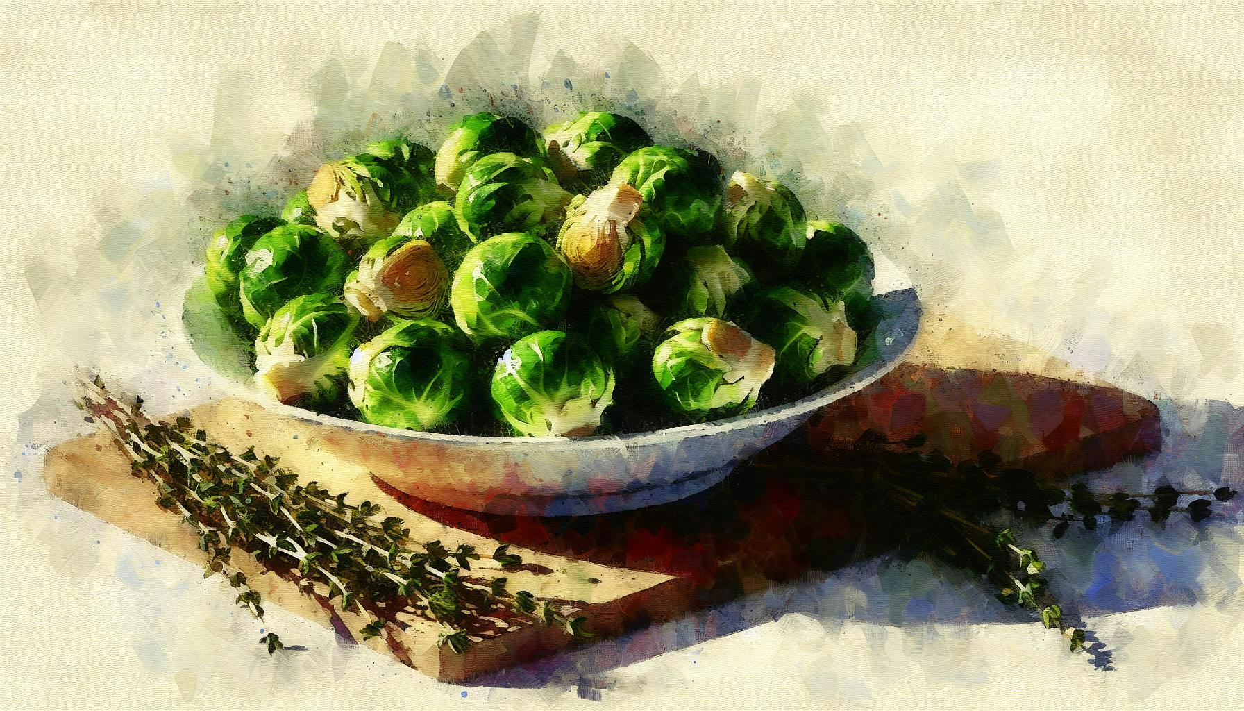 Generated painting of 5 Ingredient Tahini-Thyme Brussels Sprouts