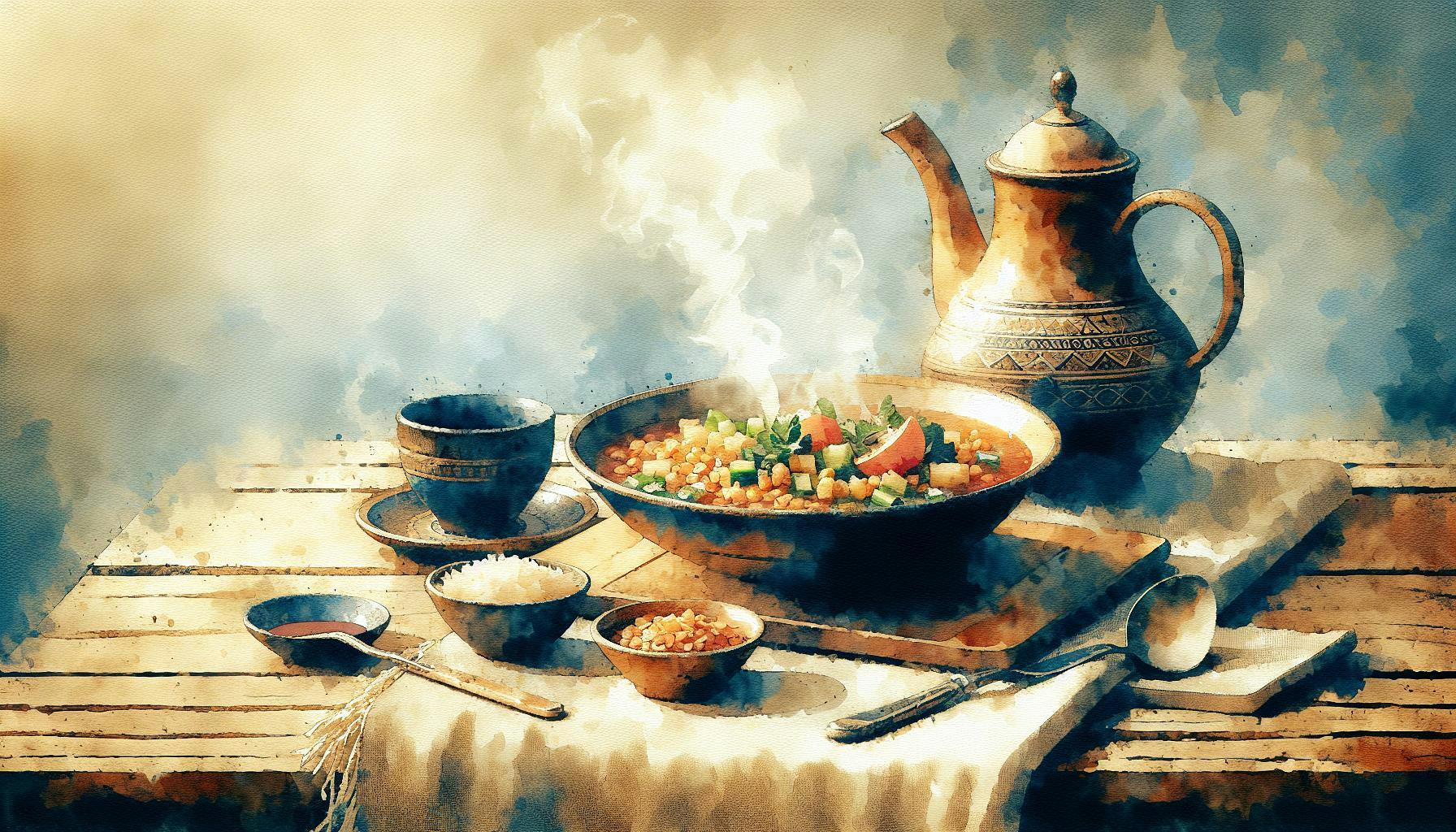 Generated painting of Arabian Lentil & Rice Soup