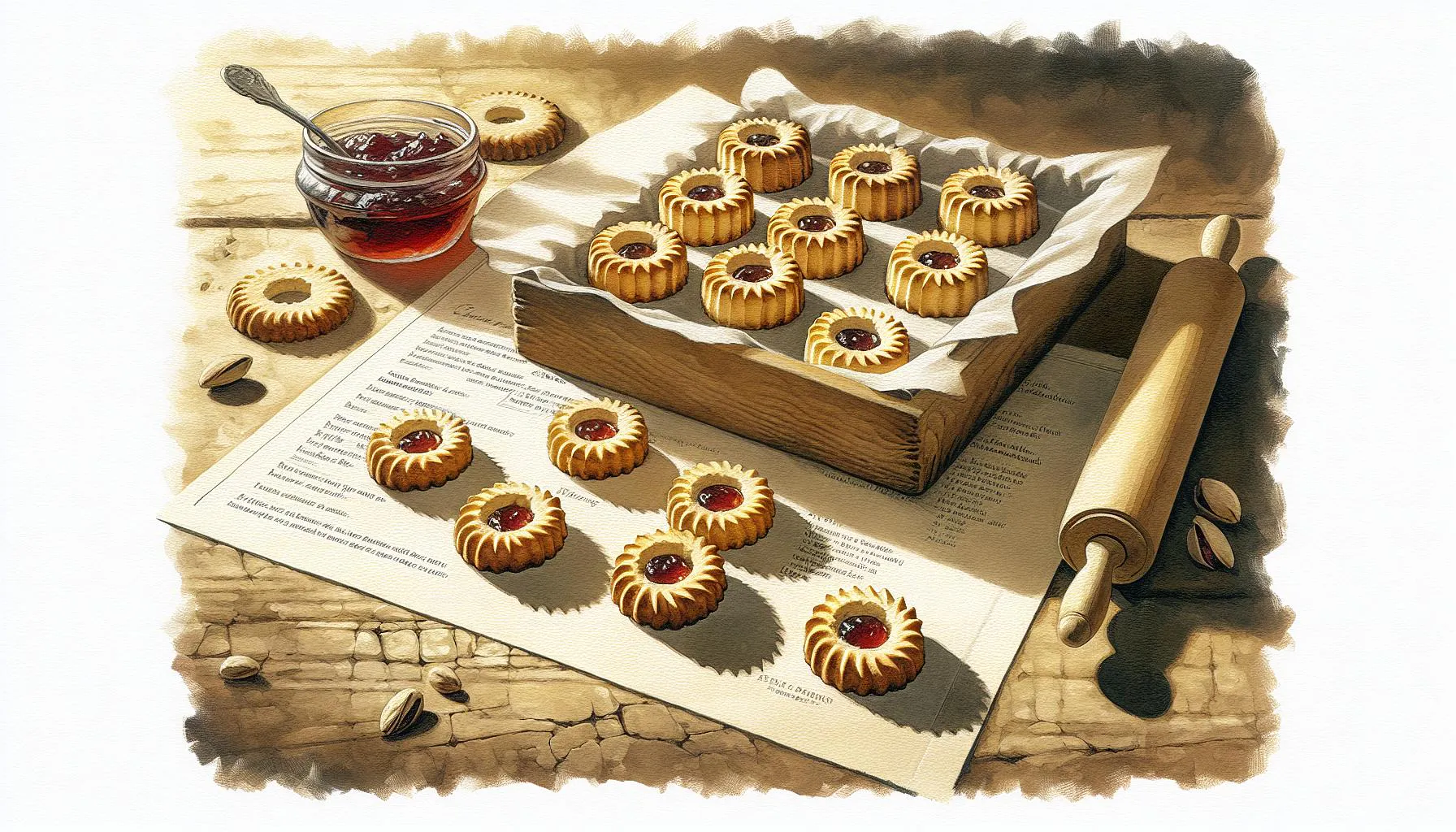 Generated painting of Classic Linzer Cookies