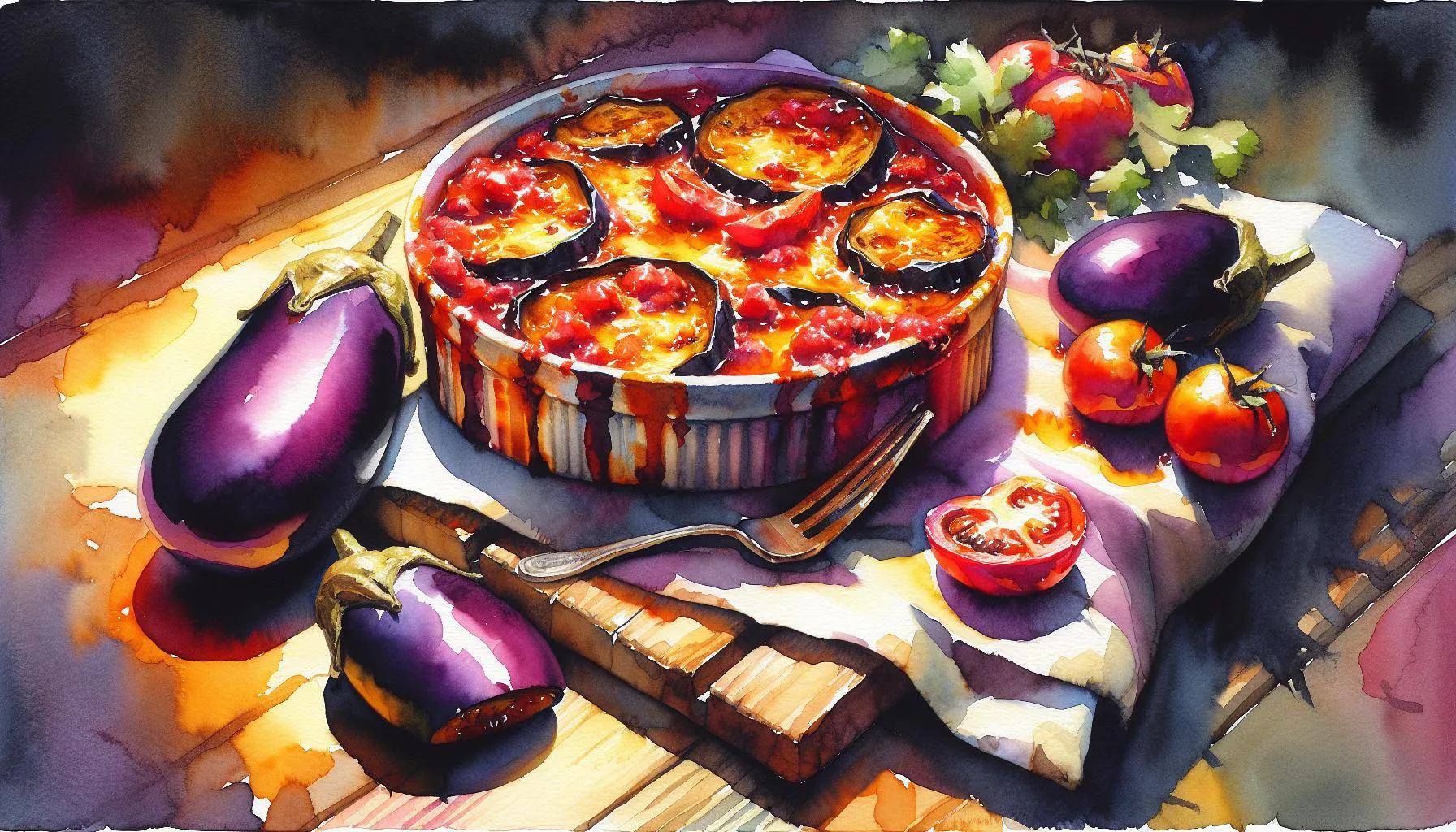 Generated painting of Eggplant Parmigiana