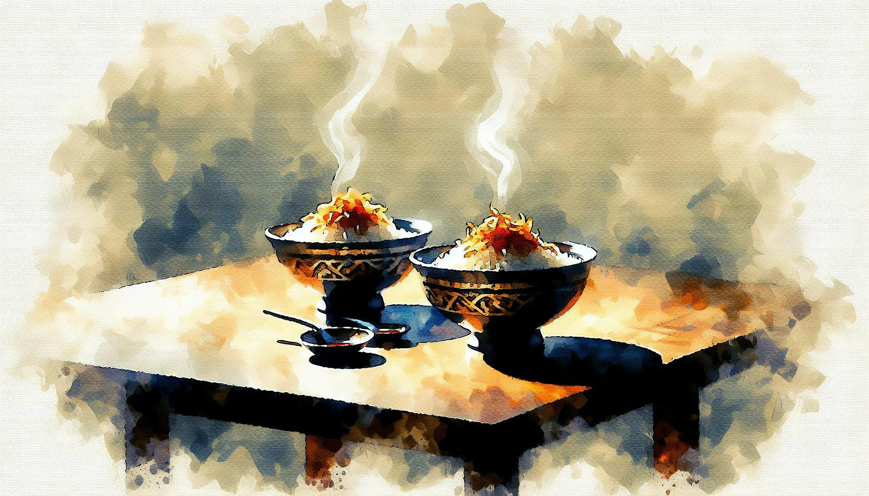 Generated painting of Mujadara Bowls