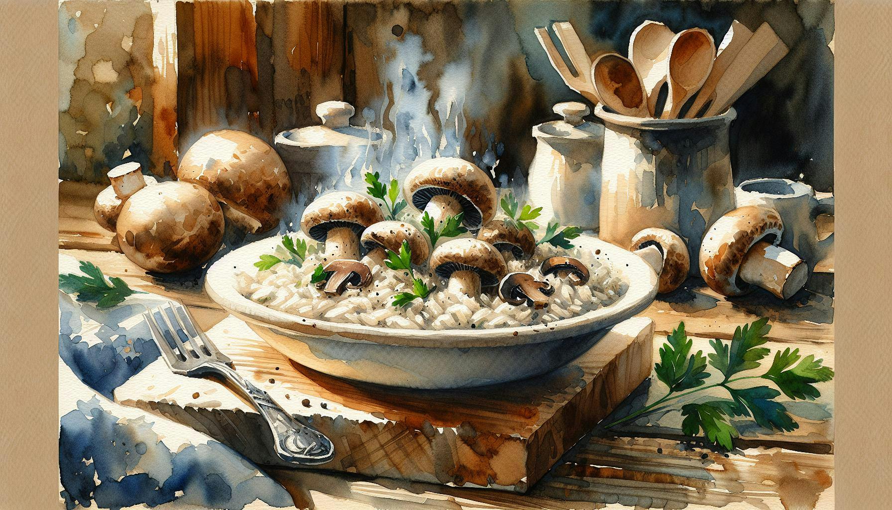 Generated painting of Mushroom Risotto