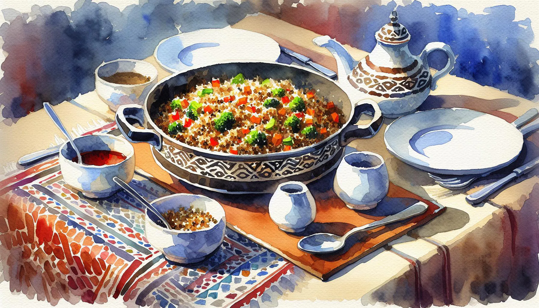 Generated painting of One Pot Moroccan Quinoa