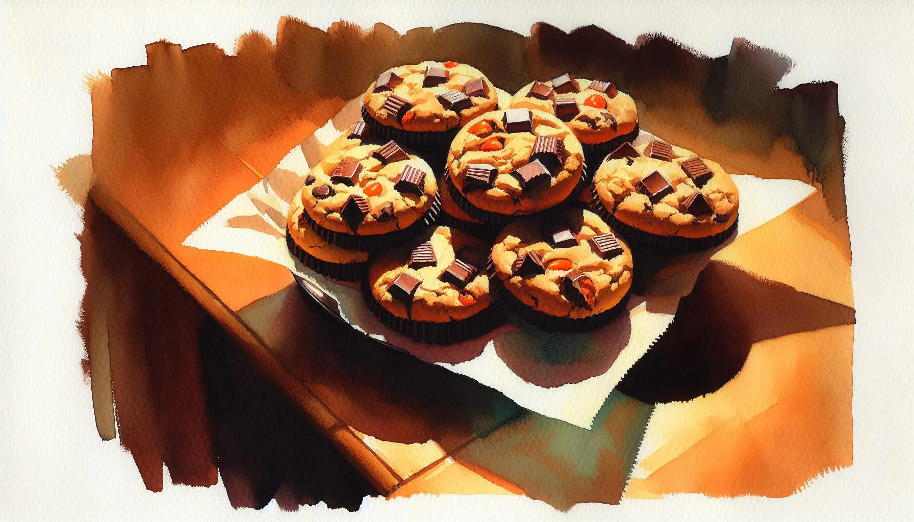 Generated painting of Reese's Peanut Butter Chocolate Cookies