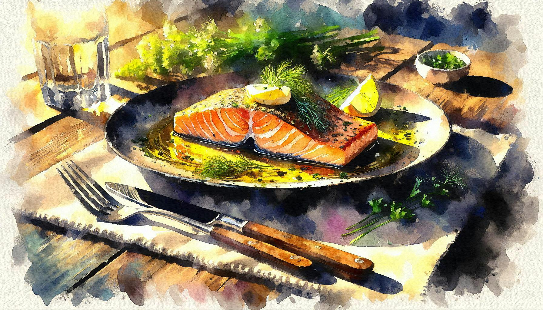 Generated painting of Salmon Roasted in Butter