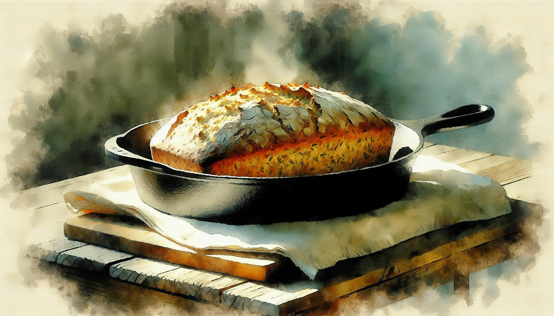 Generated painting of Savory Oatmeal Pan Bread