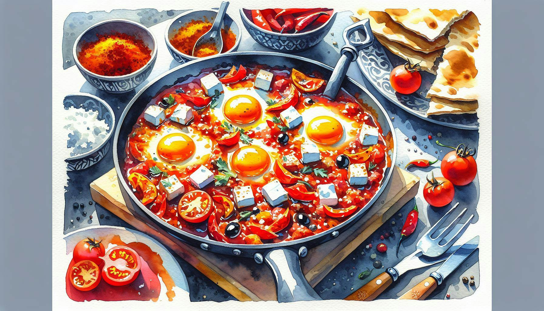 Generated painting of Shakshuka With Feta