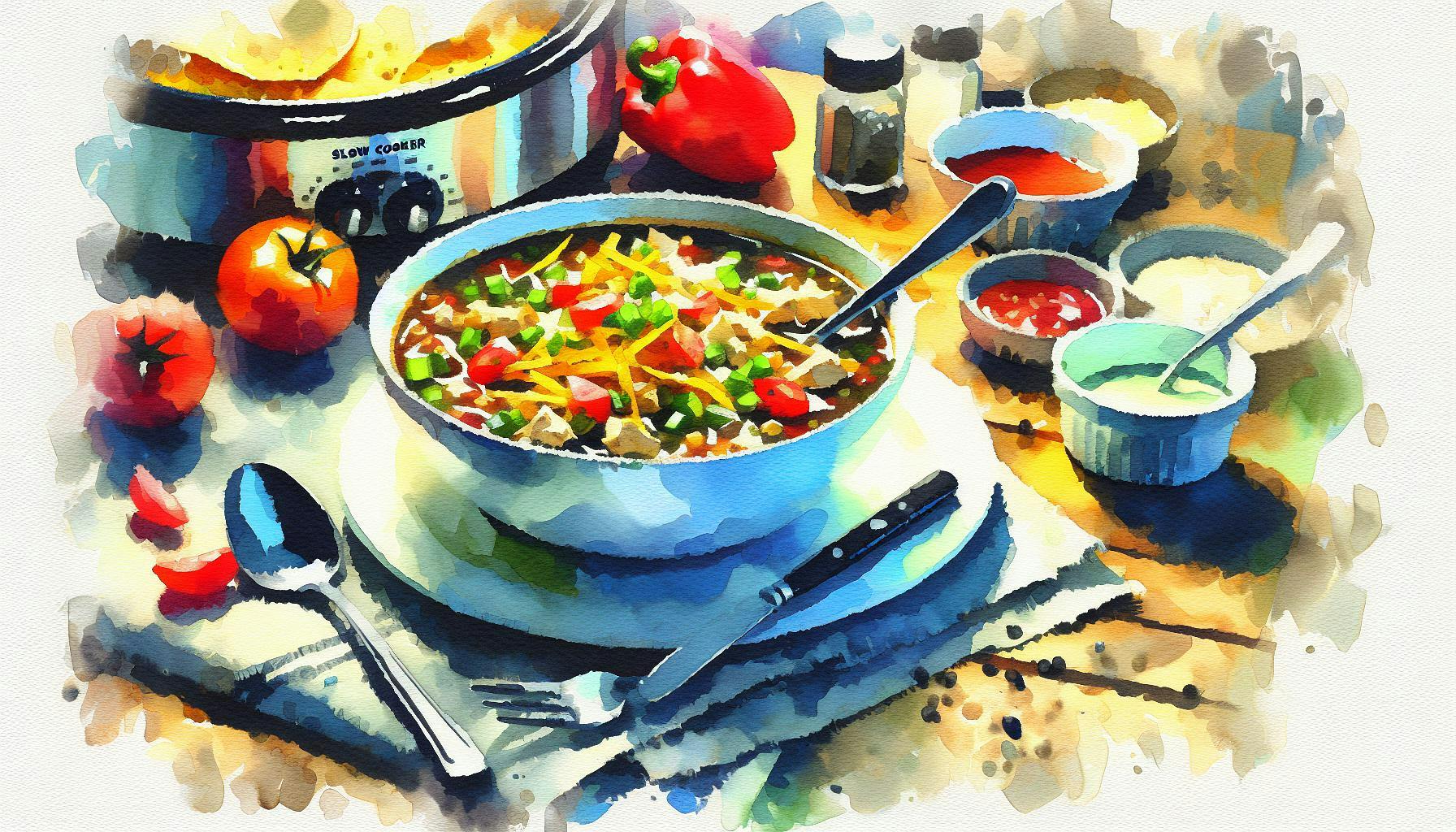 Generated painting of Slow Cooker Chicken Tortilla Soup