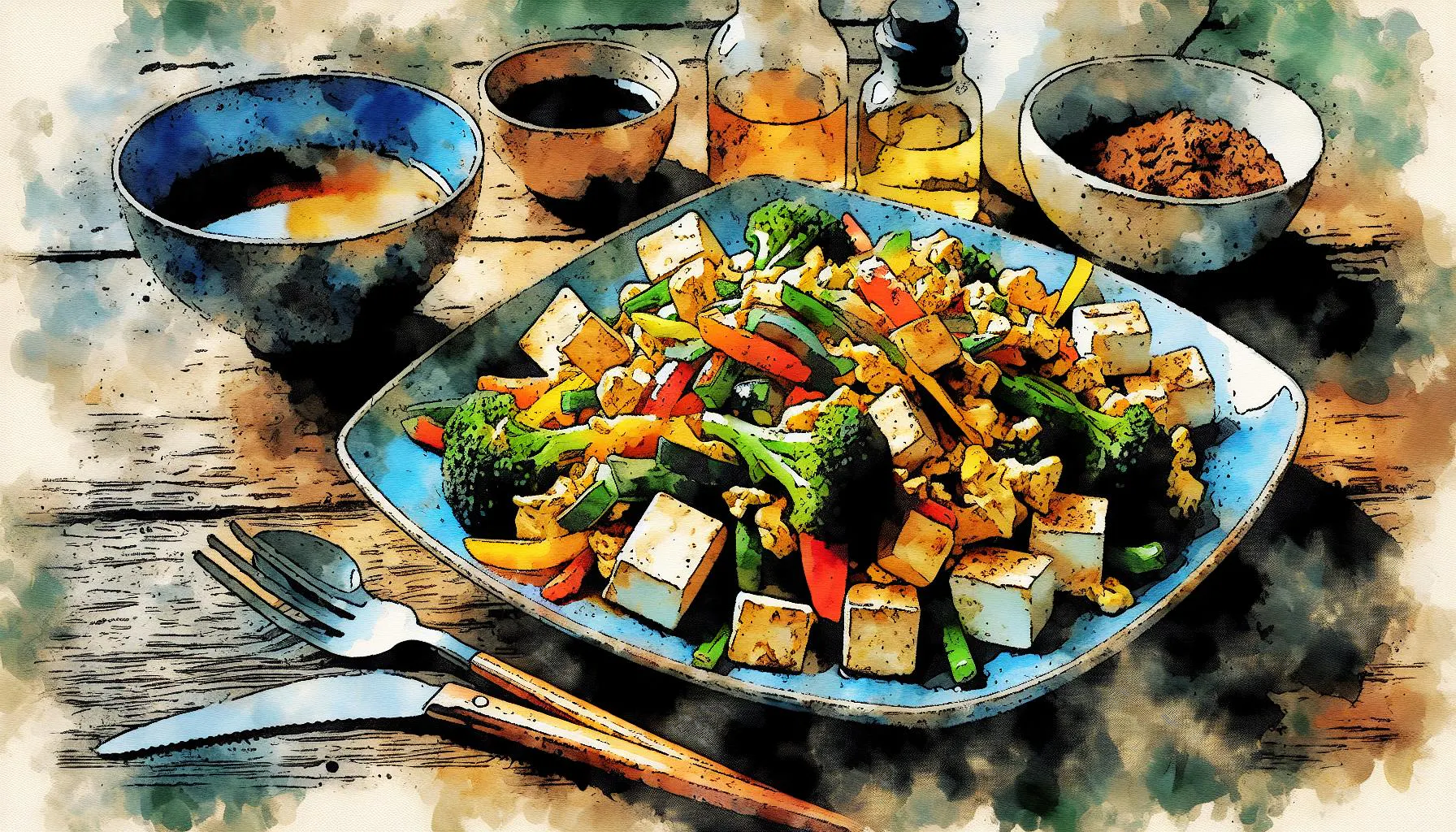 Generated painting of Vegetable Tofu Scramble