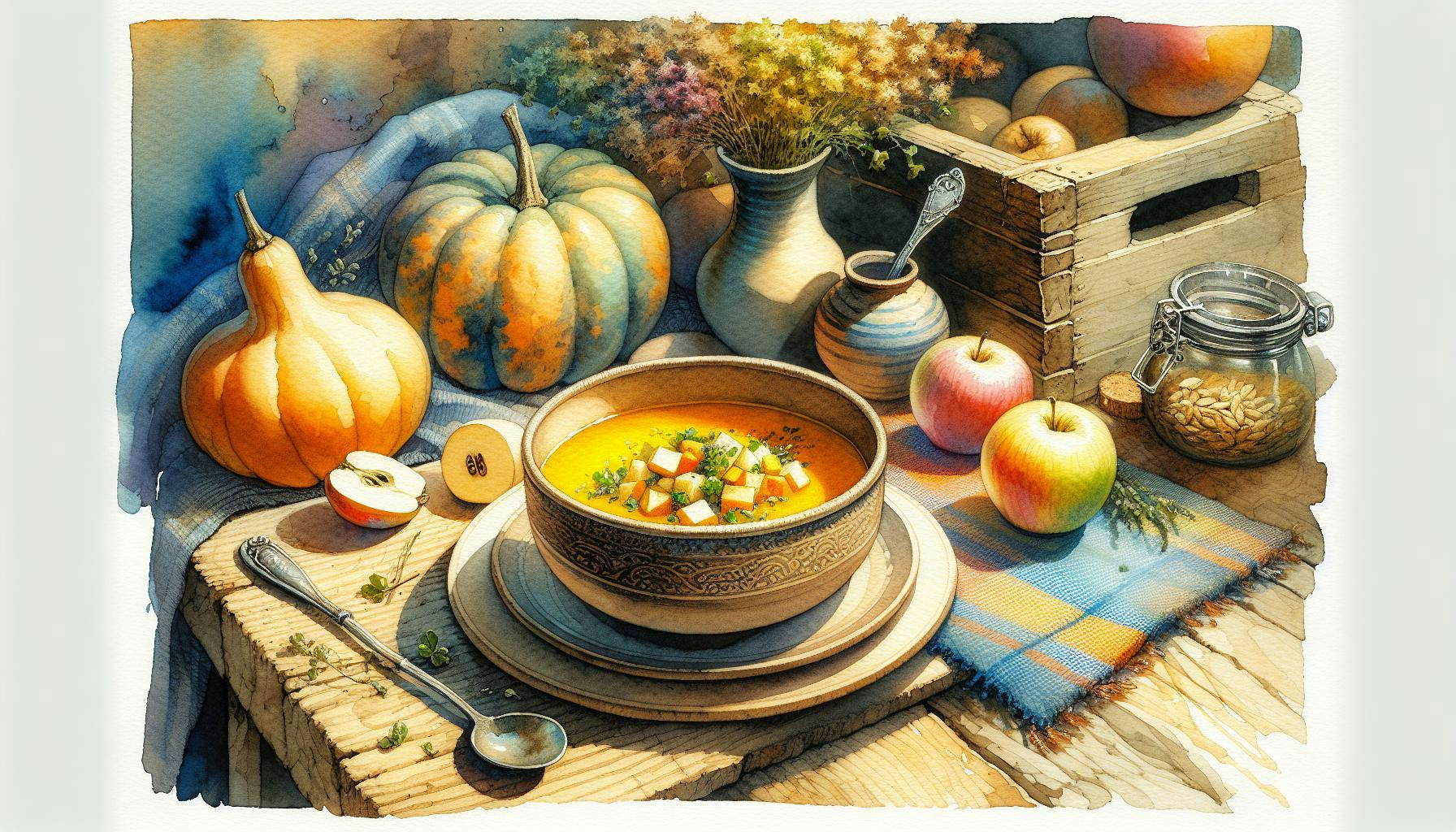 Generated painting of Winter Squash and Apple Soup